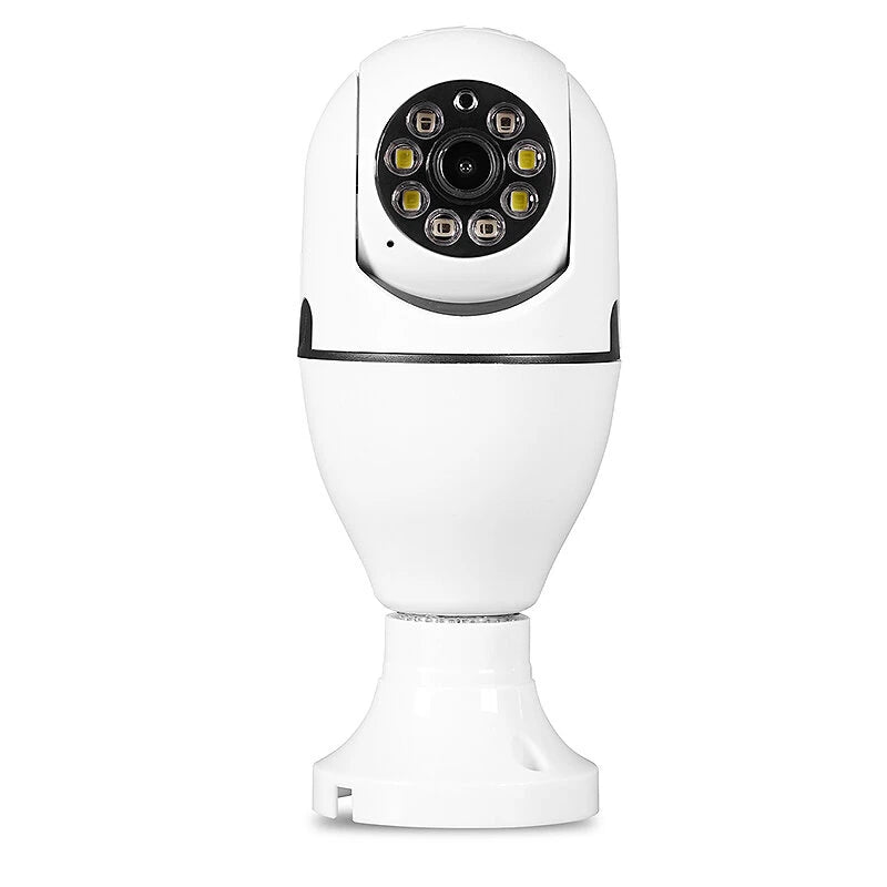 Smart WiFi E27 Bulb Camera: 3MP HD, Full Color Night Vision, PTZ, Auto Tracking, Motion Detection, Two-Way Intercom, Siren Alarm, Onvif Compatible
