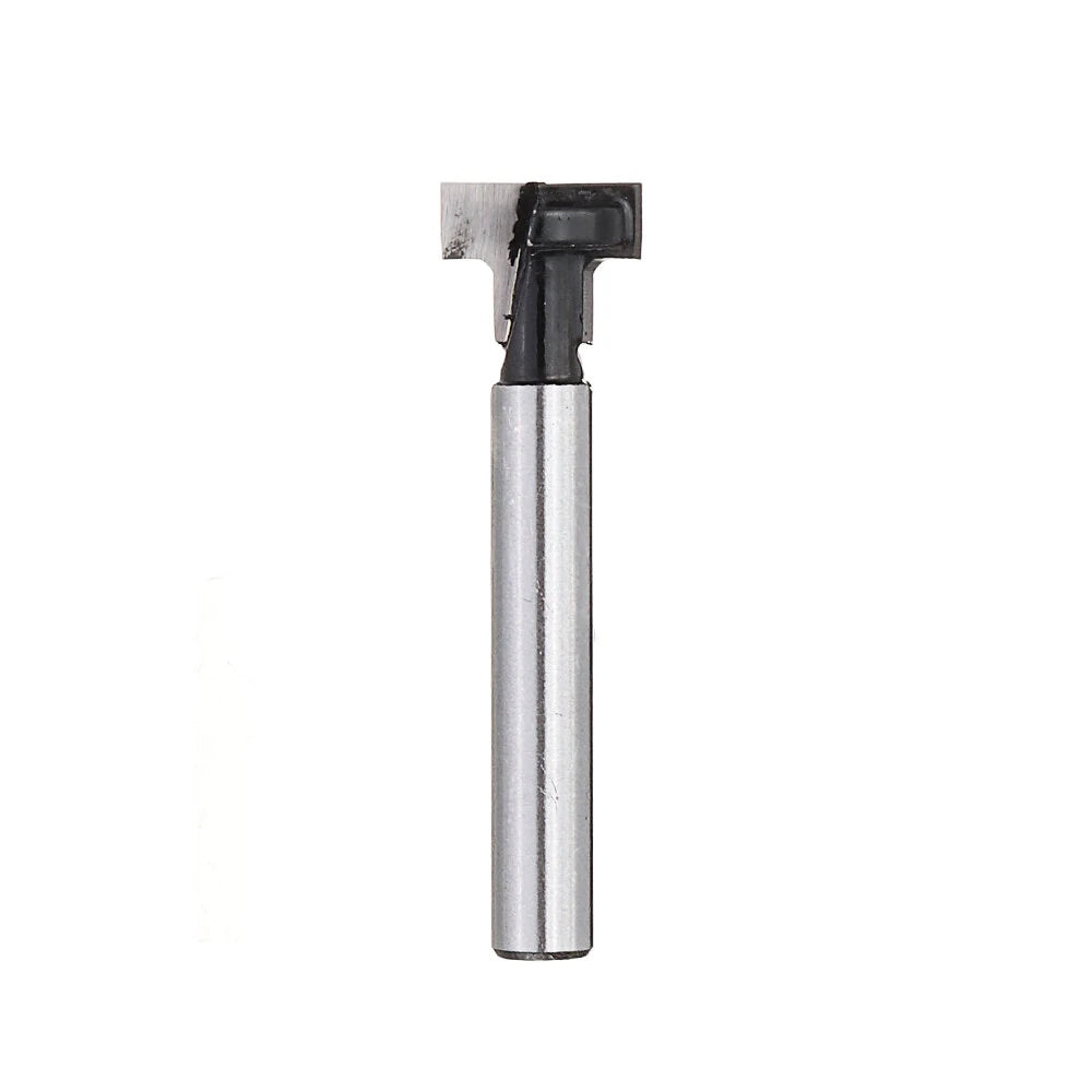 Woodworking T-Shaped Keyhole Milling Cutter Set – Round Shank 1/4 Inch, Sizes 1/2, 3/8, 5/16 for Trimmer