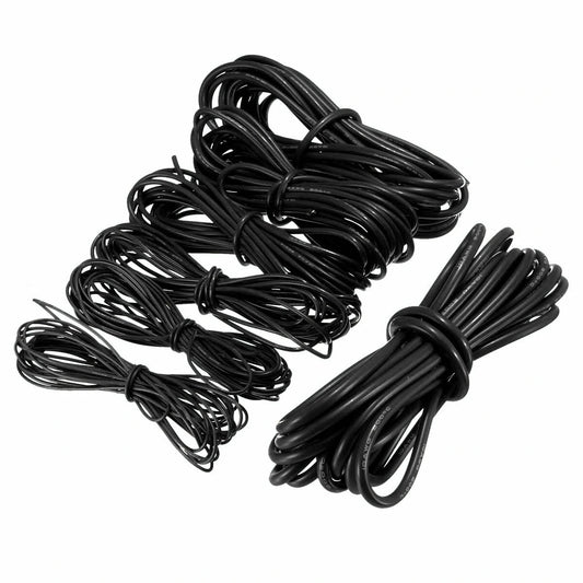 Flexible Black Silicone Wire Cable, 5m (10/12/14/16/18/20/22 AWG)