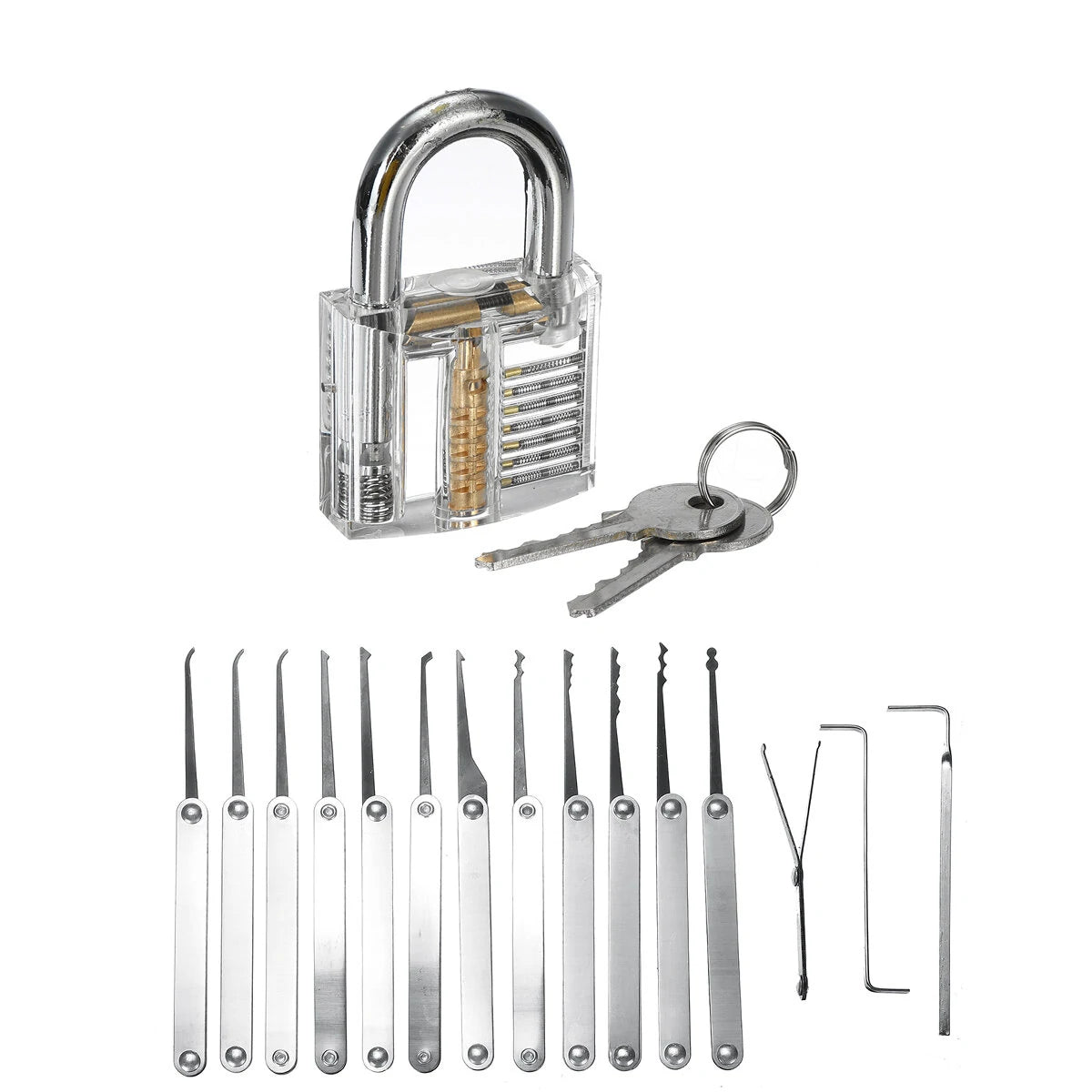 Locksmith Tool Set: 5/19/25 PCS Lock Pick, Key Extractor & Practice Padlock Kits