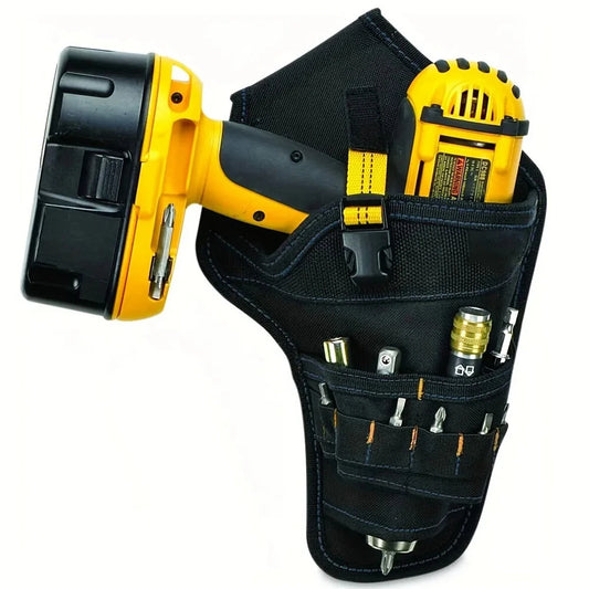 Heavy-Duty Waterproof Drill Holster Waist Tool Bag with Quick Release, 28x15cm