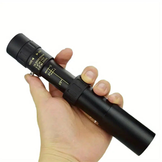 HD Portable Monocular Telescope 10-300x Zoom | Manual Focus, Long Range, Micro-light Night Vision for Outdoor Adventure and Hunting