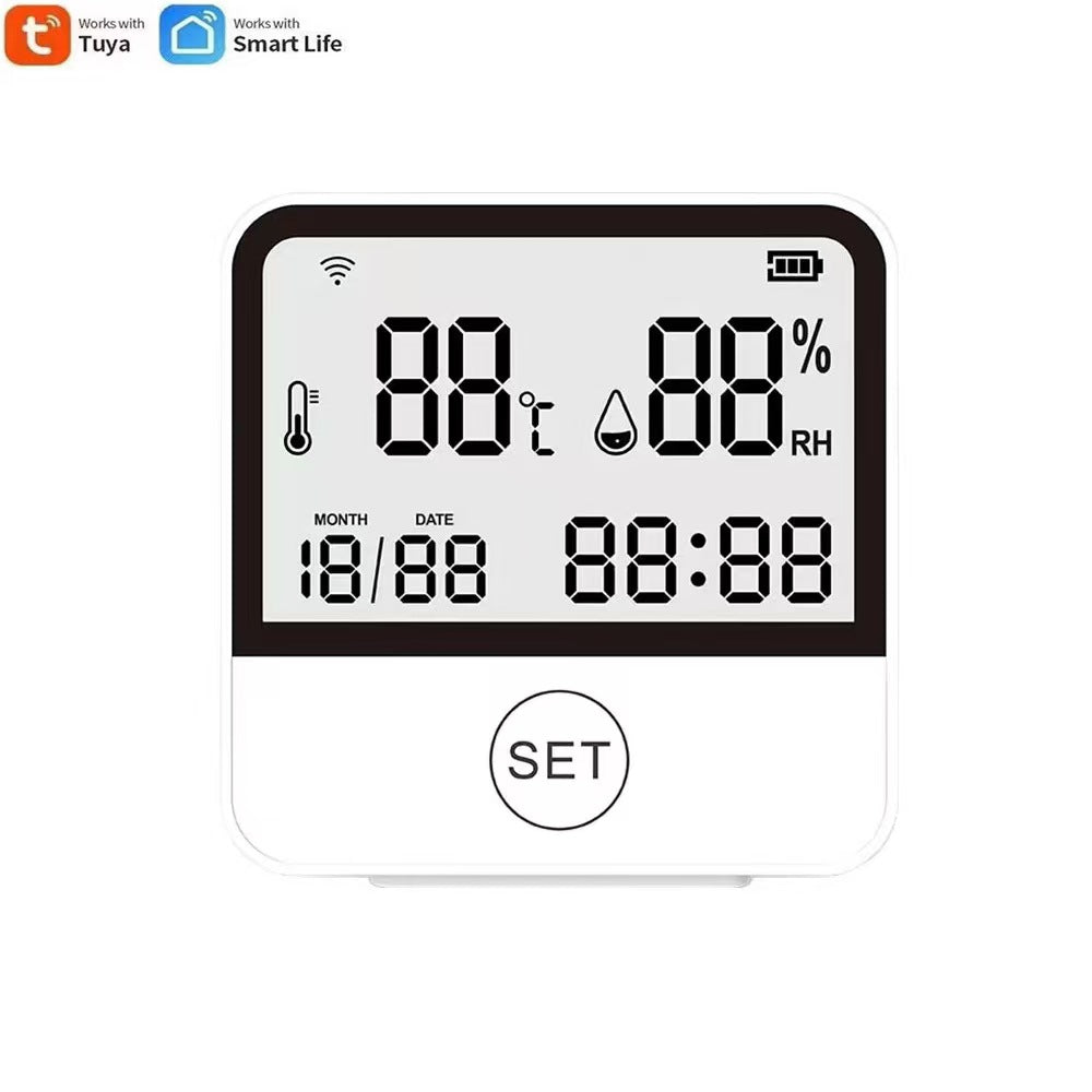 Smart WiFi Temperature & Humidity Sensor with Large Display for Home, Office, and Hotel