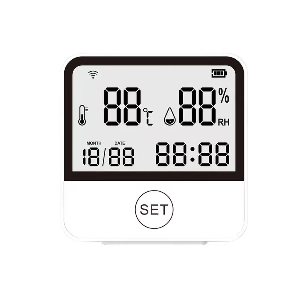Smart WiFi Temperature & Humidity Sensor with Large Display for Home, Office, and Hotel