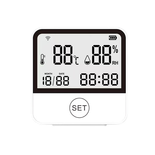 Smart WiFi Temperature & Humidity Sensor with Large Display for Home, Office, and Hotel