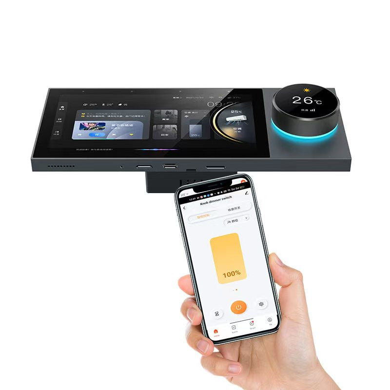 6-Inch Smart Home Control Panel – Touchscreen & Knob All-in-One Gateway, Relay Version & Music Player Version, Wall-Mount Controller for Smart Devices