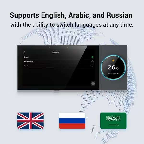 6-Inch Smart Home Control Panel – Touchscreen & Knob All-in-One Gateway, Relay Version & Music Player Version, Wall-Mount Controller for Smart Devices