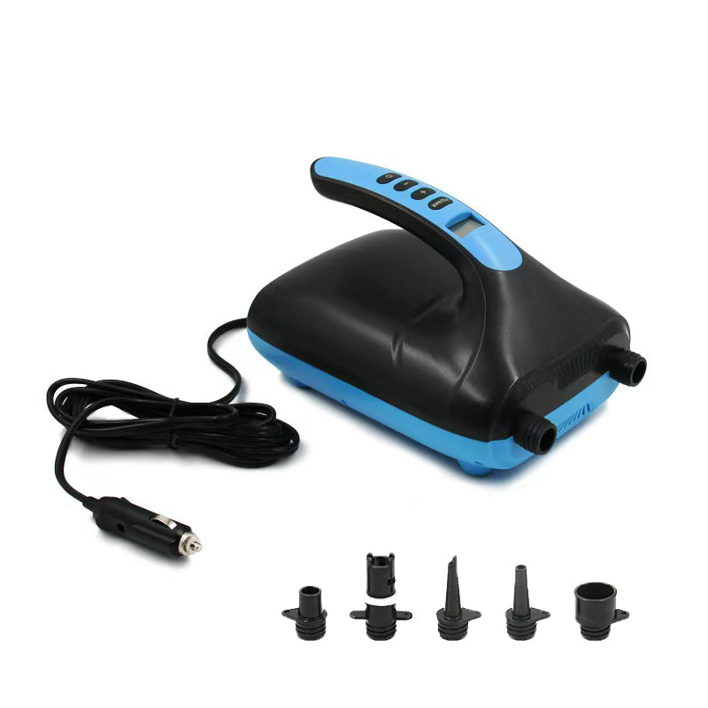 High-Pressure 20PSI Portable Electric Air Pump with 5 Nozzles for Inflatable Boats, Surfboards, and Paddleboards - Inflation & Deflation