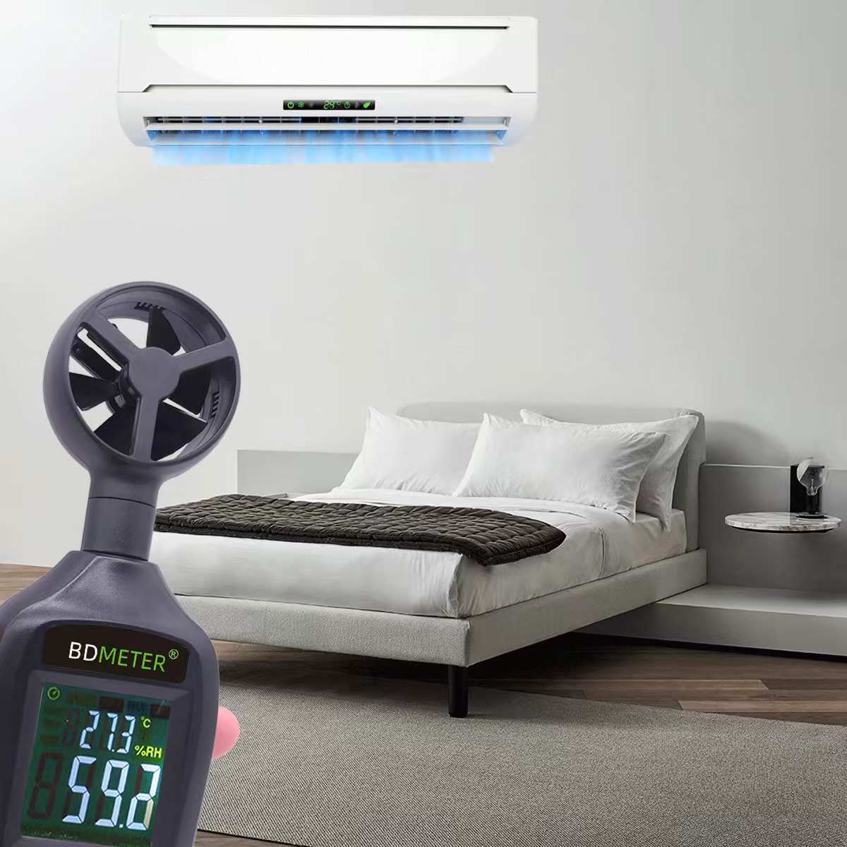 Digital Anemometer Handheld High-Precision Wind Speed & Temperature Meter with Backlit LCD