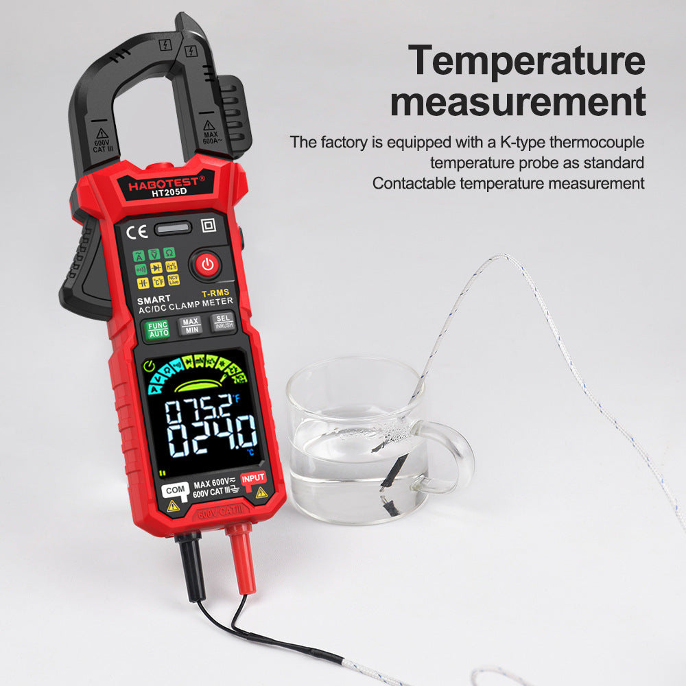 HABOTEST HT205D 600A Clamp Meter | True RMS | Auto Range | NCV | Inrush Current | Temperature Measurement