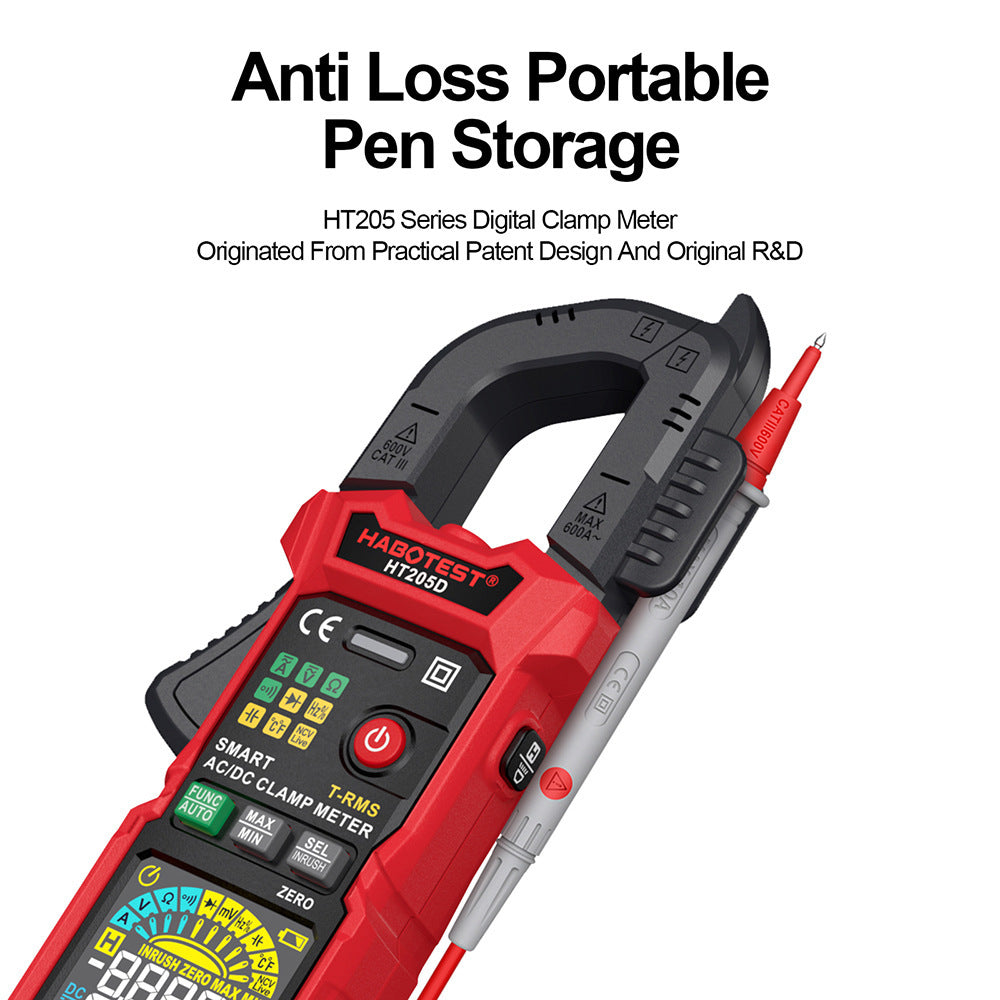 HABOTEST HT205D 600A Clamp Meter | True RMS | Auto Range | NCV | Inrush Current | Temperature Measurement