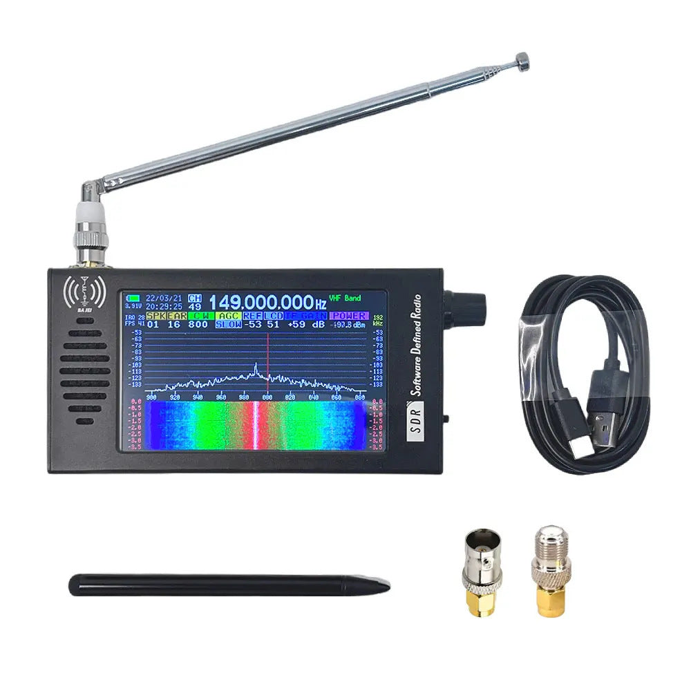 Professional Portable SDR Radio Receiver 100KHz-149MHz with Multifunctional Shortwave Antenna