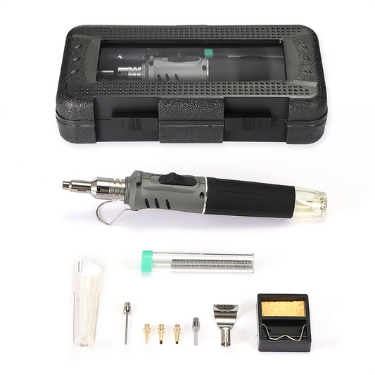 HS-1115K Professional 10-in-1 Butane Gas Soldering Iron Set, 26ml Welding Torch Kit