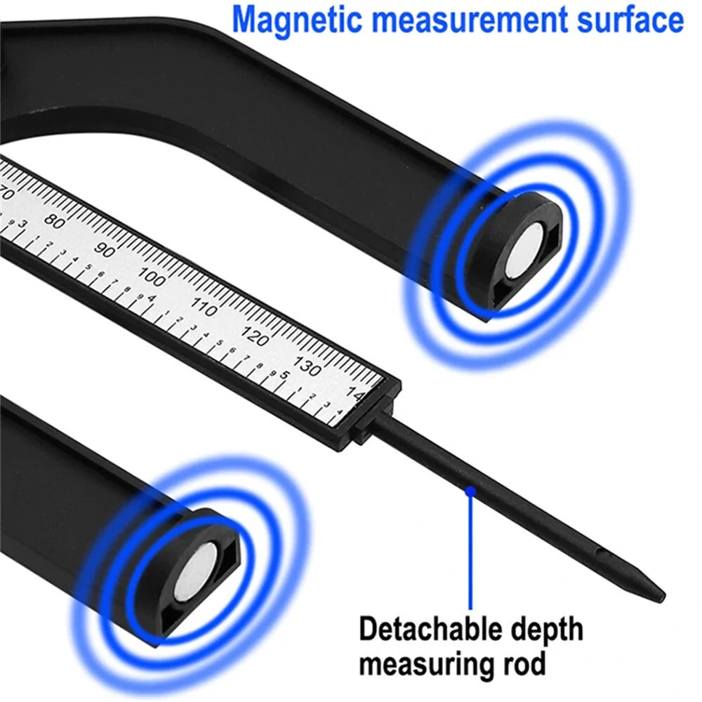 ETOPOO High-Precision Digital Depth Gauge with LCD Display, 0.01MM Resolution, ±0.2mm Accuracy, 80mm Range, Aluminum Alloy & ABS Housing for Woodworking and Saw Blade Monitoring