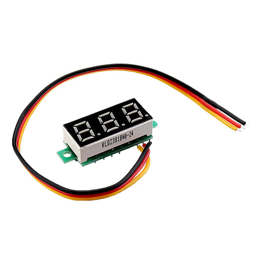 3pcs 0.28 Inch DC Voltmeter, Adjustable 0-100V Red Digital Display, Three-wire