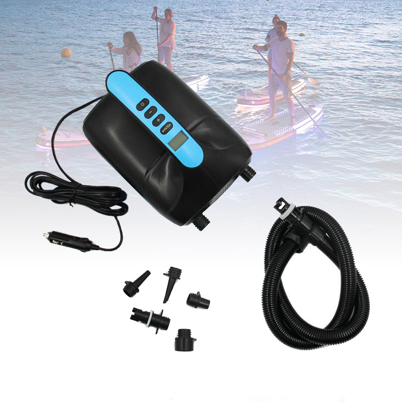 High-Pressure 20PSI Portable Electric Air Pump with 5 Nozzles for Inflatable Boats, Surfboards, and Paddleboards - Inflation & Deflation