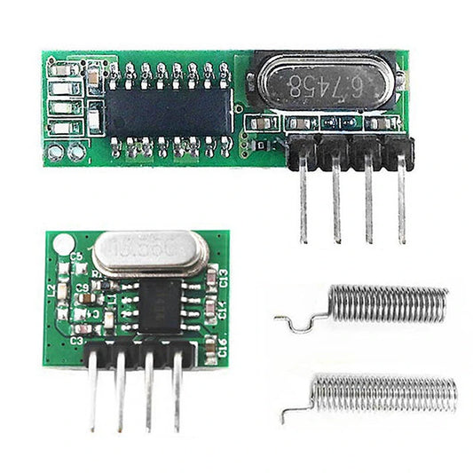 GERMA 433MHz Superheterodyne RF Transmitter & Receiver Module with Antenna for ArduinoUno DIY Wireless Kits