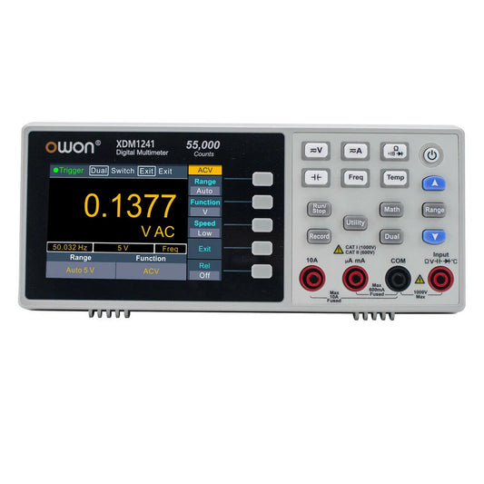 OWON XDM1241 3.5-inch TFT LCD USB Digital Multimeter, 55000 Counts Universal Desktop Meter