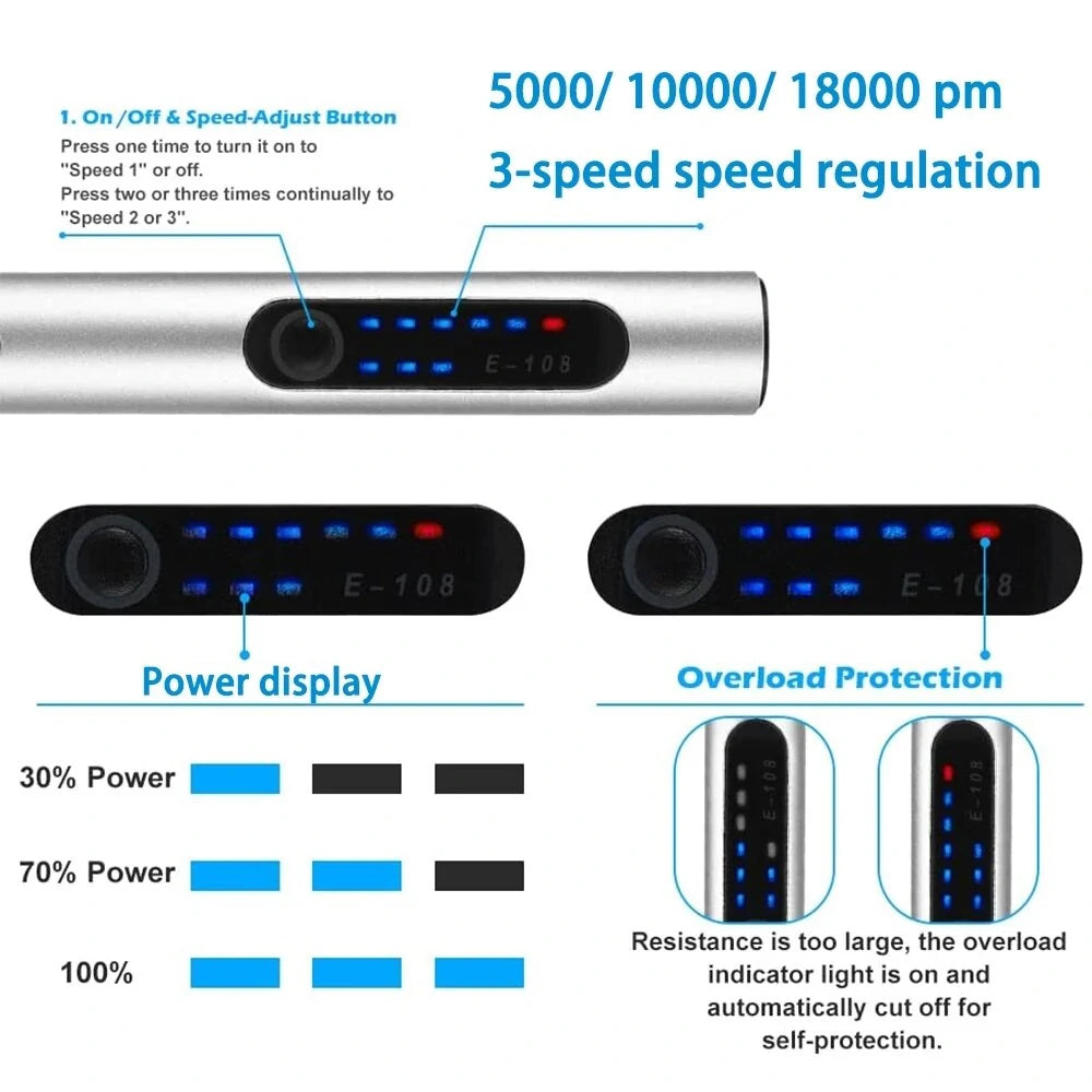 Portable Mini Electric Engraving Pen Kit for DIY Glass, Metal, Jewelry, Wood, Stone & Nail Art