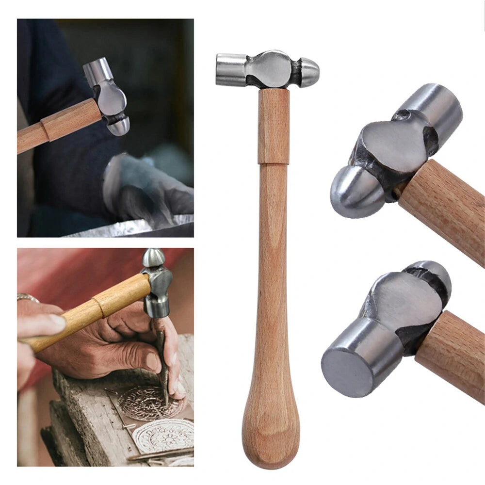 RUITOOL Portable Mini Multifunctional Hammer – High Carbon Steel Head with Wooden Handle, Ideal for Jewelry Making & Household Use