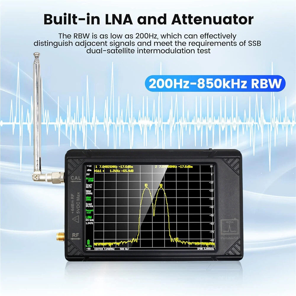 Ultra SA Portable Spectrum Analyzer & LNA Tester, 32GB, 4-inch Touchscreen, 100kHz-5.3GHz