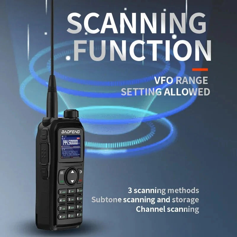 Baofeng UV-28 10W Multi-Band Ham Radio: 999 CH, 3-10km Range, Wireless Frequency Copy, DTMF, Noise Cancelling, Rechargeable Walkie Talkie