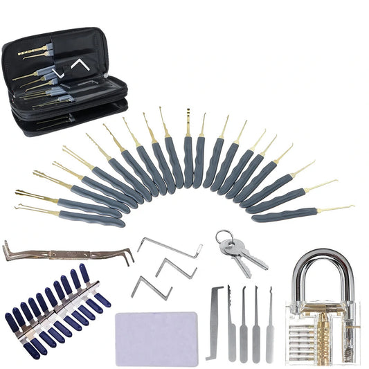 44-Piece Lock Repair & Practice Kit: Lock Pick, Key Extractor, Padlock Set