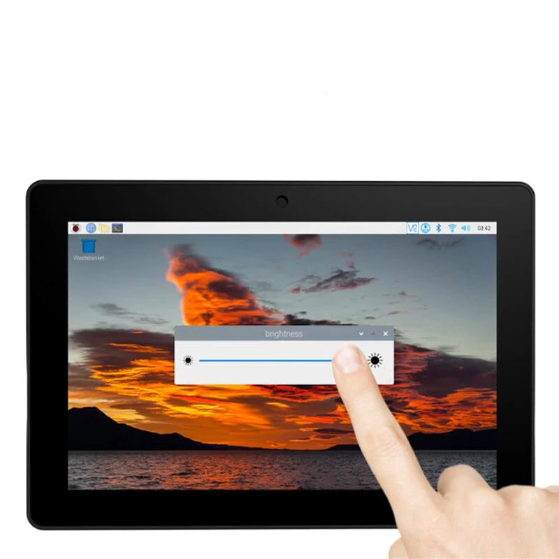 10.1 Inch Raspberry Pi 5 Capacitive Touch Screen 1280x800 LCD Display with Tempered Glass, Type-C, HD Industrial HMI, 5MP Front Camera Integrated