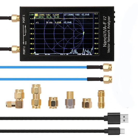 NanoVNA-F V2 Vector Network Analyzer 50kHz-3GHz V5.0, 4.3 IPS LCD, S-A-A-2 Antenna Analyzer for HF VHF UHF