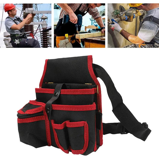 Adjustable Multifunction Tool Belt - 600D Polyester, Multi-Pocket Hands-Free Carrier for Carpenters, Contractors & DIY Enthusiasts