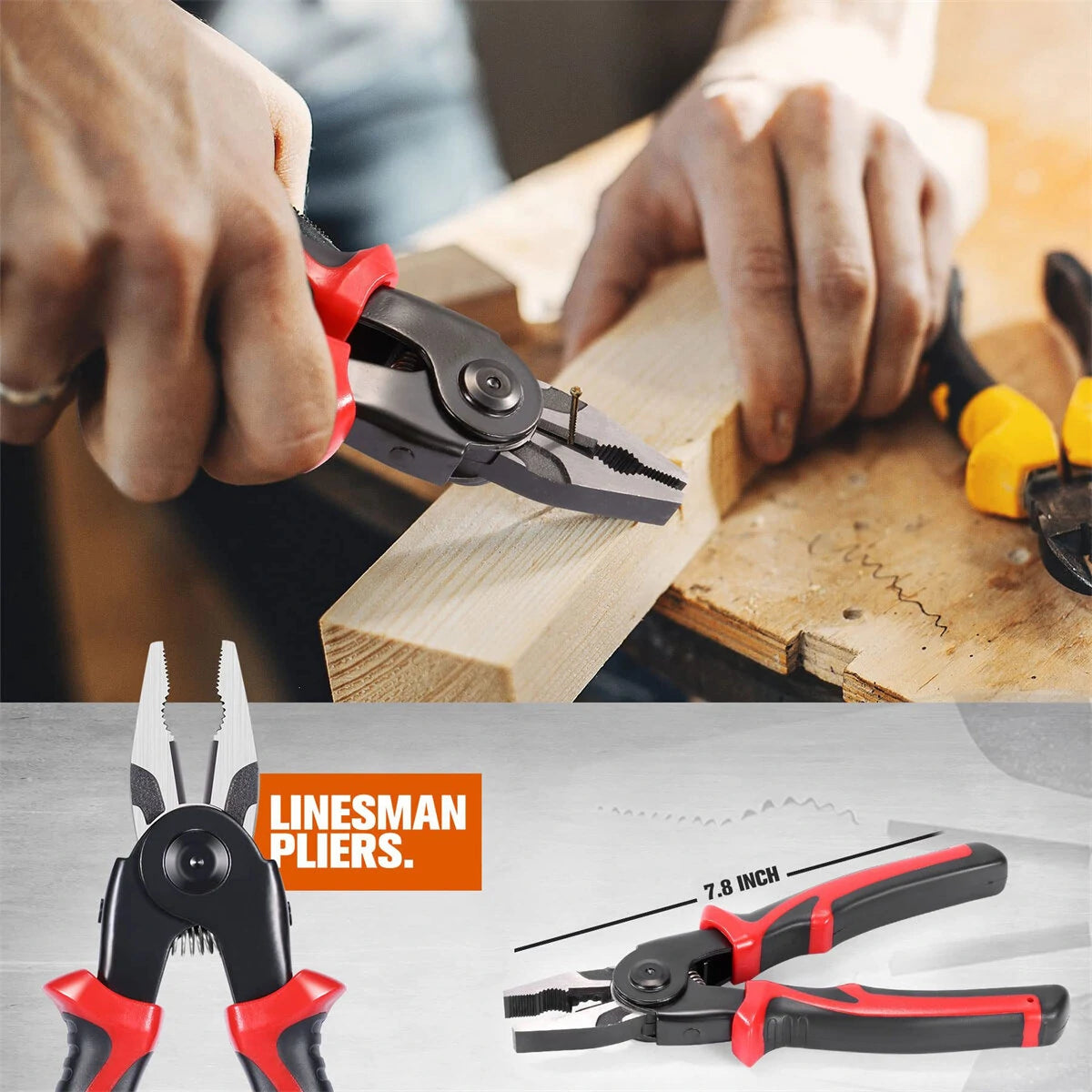 5-in-1 High Carbon Steel Plier Tool Set: Wire Cutters, Wire Strippers, Needle Nose Pliers - Long Range & Durable for Heavy-Duty Use with Removable Replacement