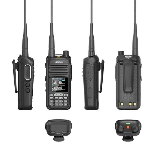 Talkpok A36plus Multi-Function Dual Band Walkie Talkie: GMRS HAM Radio, Color Display, 512 Channels, 5W, AM AIR VHF UHF, 7-Band Receiver