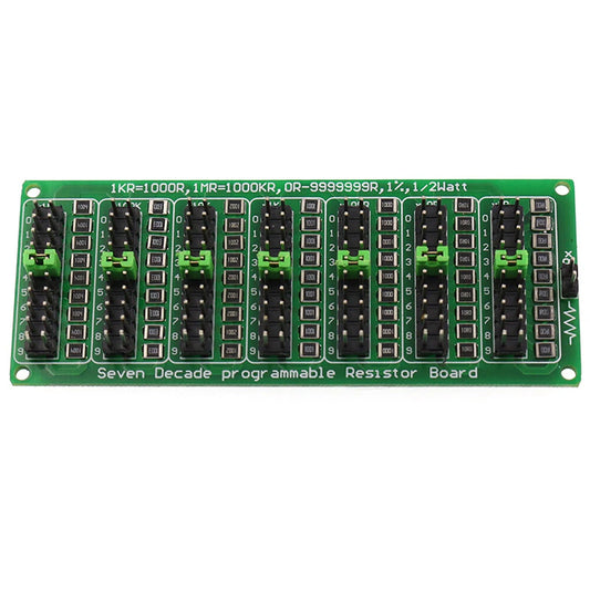 Programmable 1R-9999999R Resistance Board Module, 1/2W, 1% Accuracy, Seven Decade Resistor Board