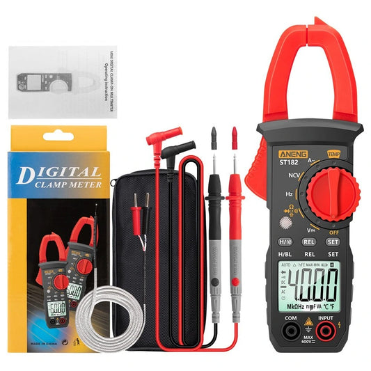 Digital Clamp Multimeter ANENG ST182 - AC/DC Voltage Tester, Capacitance, Hz, Ohm, NCV Test