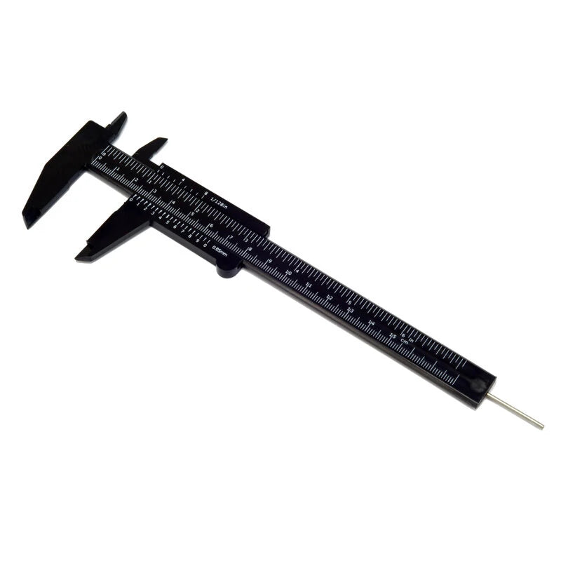 ETOPOO 6-Inch Mini Plastic Caliper, Double Scale Sliding Gauge Ruler for Eyebrow Stencil, Makeup, Student, School, Office, Home Use