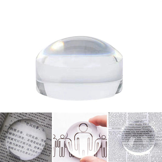 Crystal Clear 10X Magnification Desktop Reading Magnifier with 65mm Acrylic Lens and Dual Paperweight Function for Home & Office