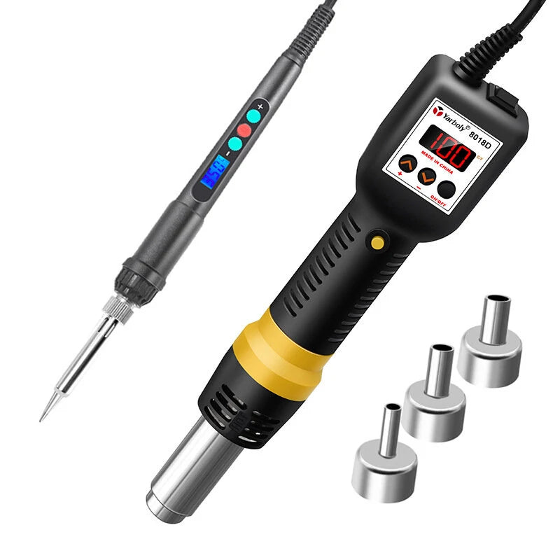 Yarboly Adjustable Temperature Heat Gun with Digital Display for IC Chip Removal, Welding, and Mobile Phone Maintenance