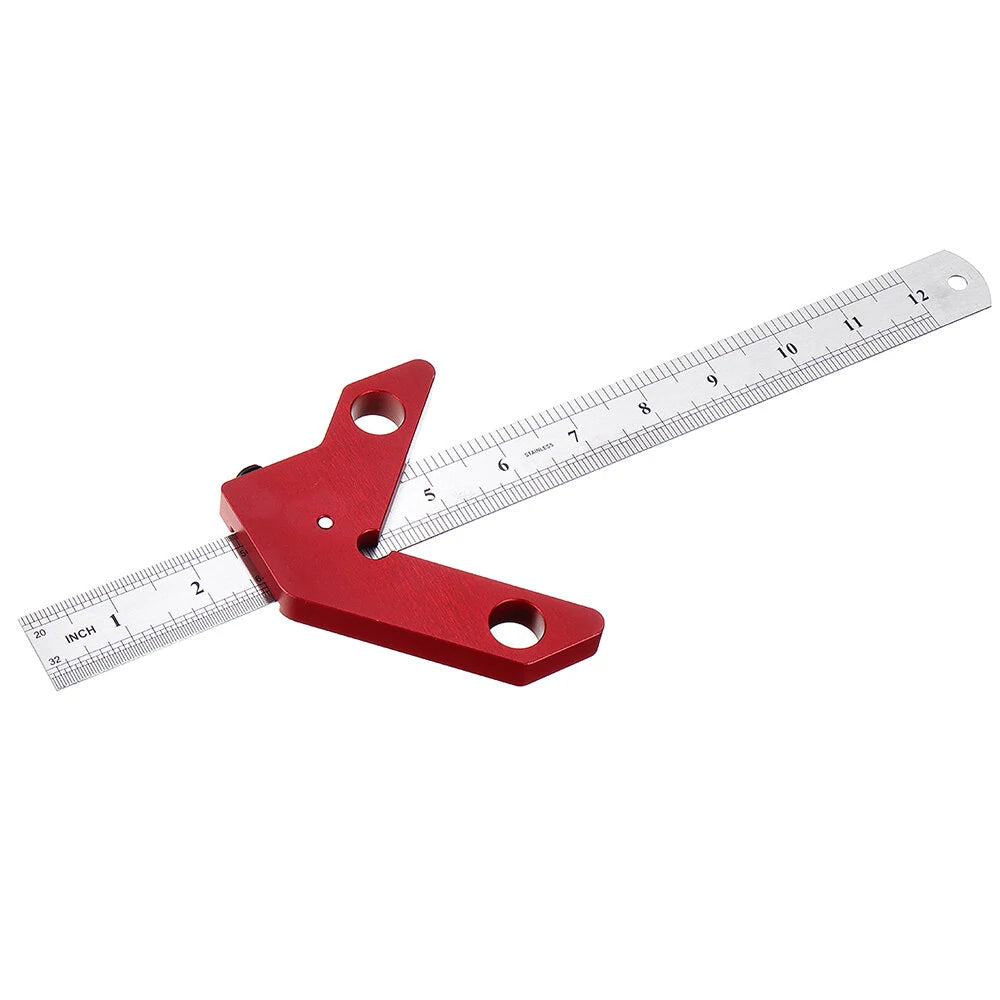 YX-3 Woodworking Center Scriber & Angle Finder Tool - 300mm Metric/Inch Ruler, 45/90 Degrees