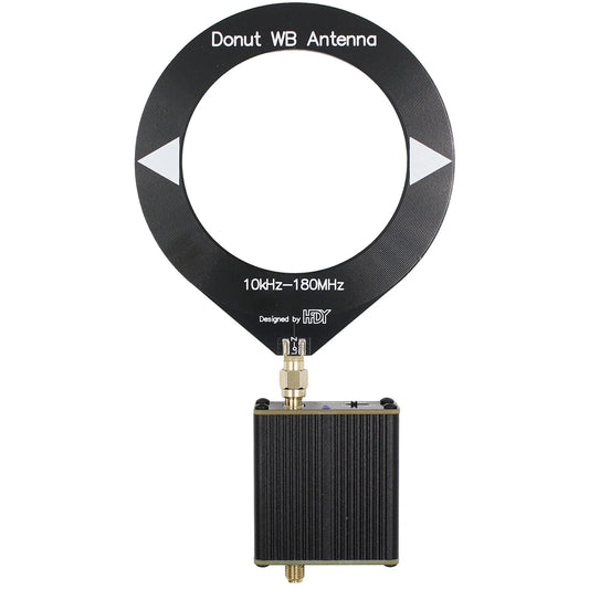 Universal Donut Broadband Antenna 10kHz-180MHz - No Tuning, Scanner-Compatible, Low Impedance Converter for Radios, SDR, Walkie-Talkies