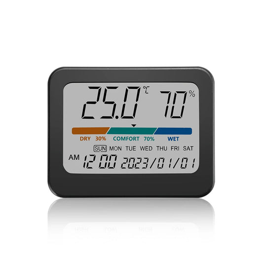 323 Digital Indoor Thermometer with Humidity Gauge - Accurate Comfort Indicator, Time & Date Display, CR2032 Powered