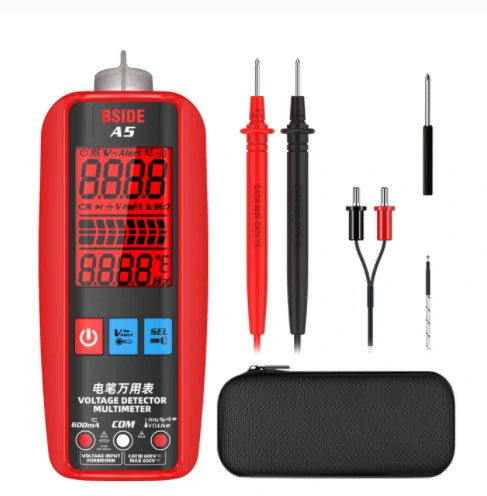 BSIDE A5 Professional Pocket Digital Multimeter - Voltmeter, Current, VFC, Voltage, Capacitance, Diode, Ohm, Hz, Live Wire Tester