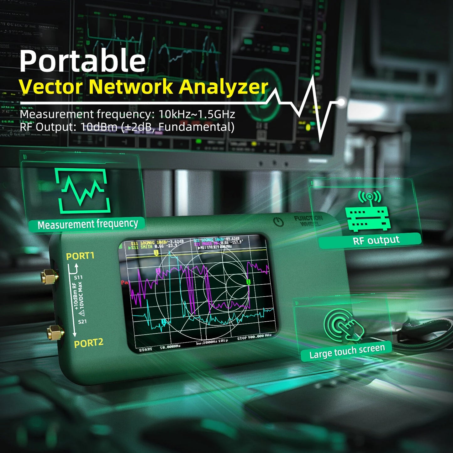 BSIDE P5 Vector Network Analyzer, 10kHz-15GHz, 3.98-inch TFT Display, 3000mAh Battery, Calibration Kit Included