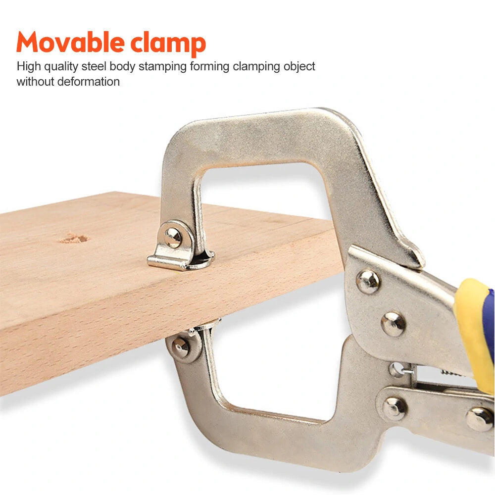 Heavy Duty Metal C Clamp Locking Pliers with Swivel Pads - 6 to 18 Inch for Woodworking, Carpentry, Cabinetry, Welding & Repair