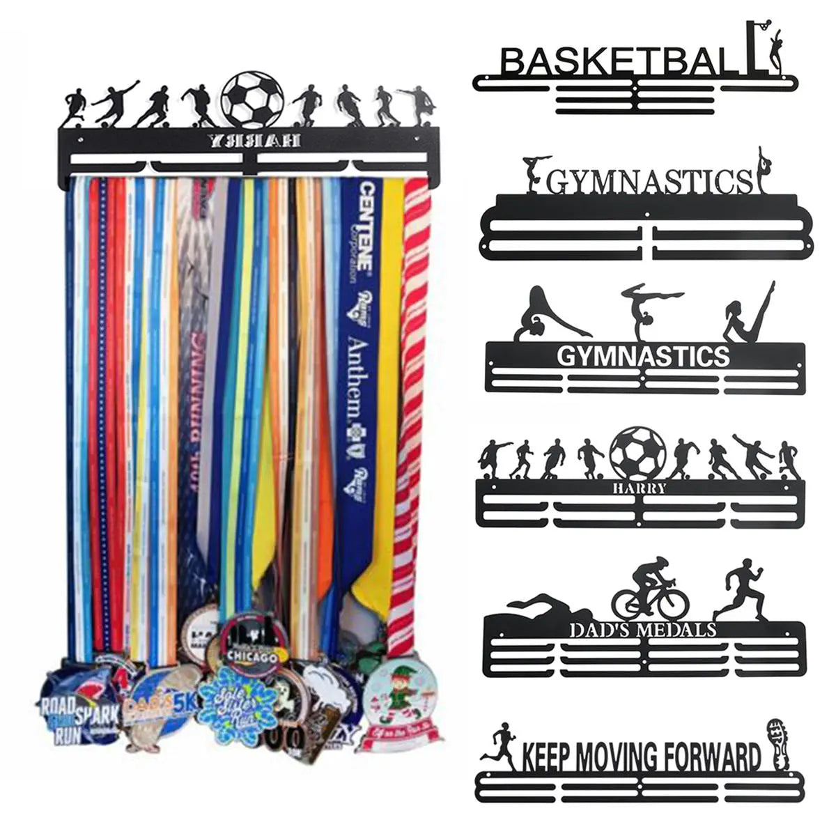 6 Styles Black Sports Medal Hanger Award Display Rack