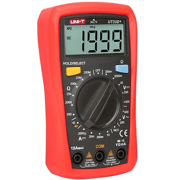 UNI-T UT33D+ Digital Multimeter with NVC, Voltage/Current/Resistance Tester, Buzzer & LCD Backlight