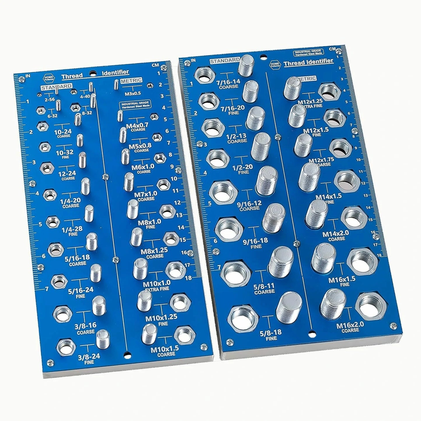 2-in-1 Nut & Bolt Thread Checker: Standard & Metric Gauge with Inch & Cm Ruler