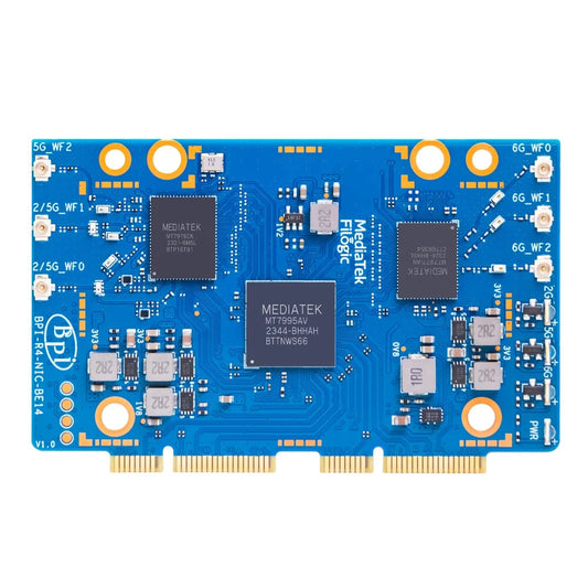 BPI-R4-NIC-BE14 WiFi 7 Module with MT7995AV Chipset, Dual PCIe 3.0 for Open Source Routers