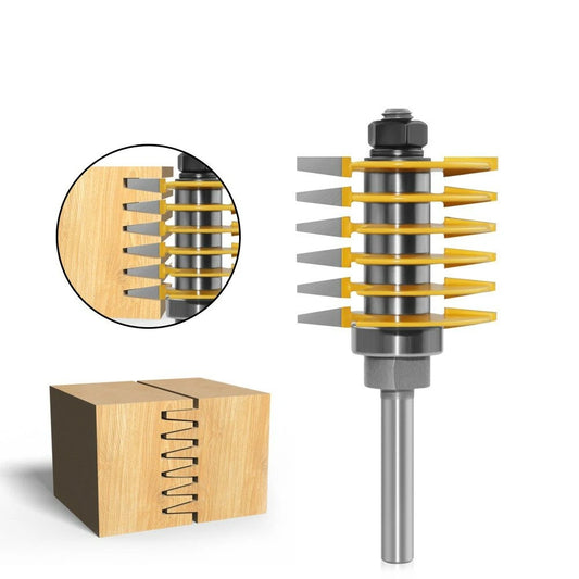 Durable LAVIE Carbide Finger Joint Router Bit - Rust Resistant Woodworking Tool with Multiple Shank Sizes for Precise Milling