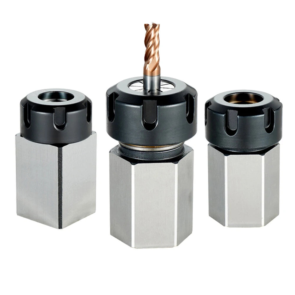 Premium Hard Steel ER25/32/40 Hex Block Collet Chuck Seat for CNC Lathe Engraving Tool Holder