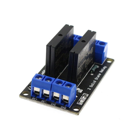 Dual Channel 5V SSR Solid State Relay Module with Fuse, 250V 2A Low Level Trigger